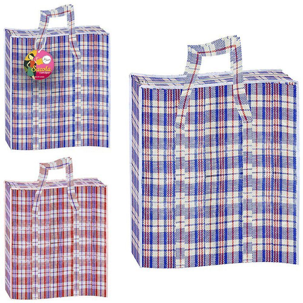 Bolsa Sacola Grande Com Zíper Viagem Mudança Compras Sacolei - 4