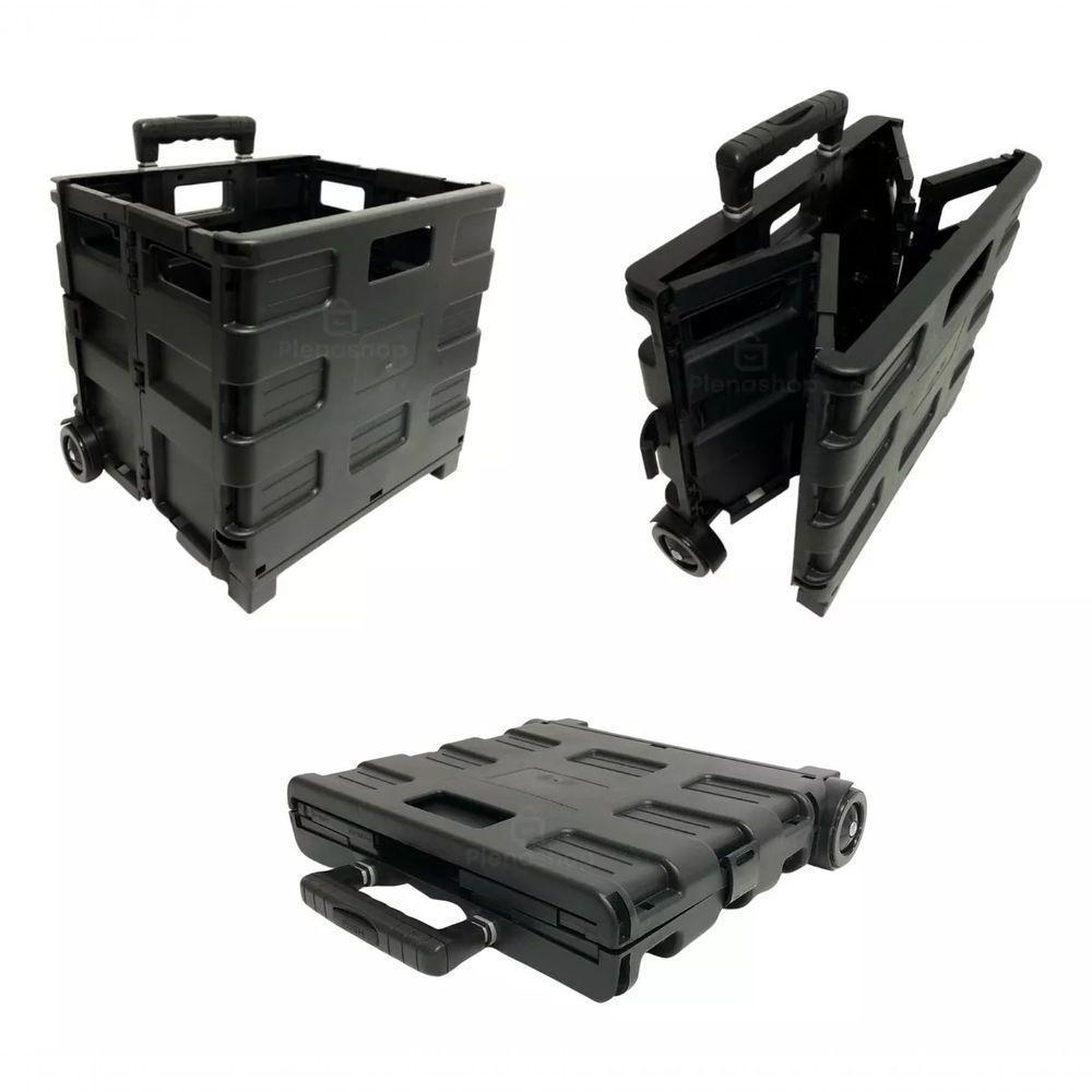 Carrinho Dobrável Portátil Cesto Tampa 30kg 45l Ferramentas - 4
