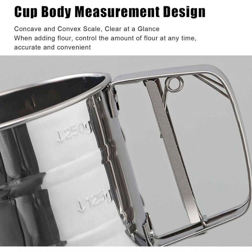 Peneira Inox Peneirar Farinha Com Gatilho Confeitaria 10cm - 7