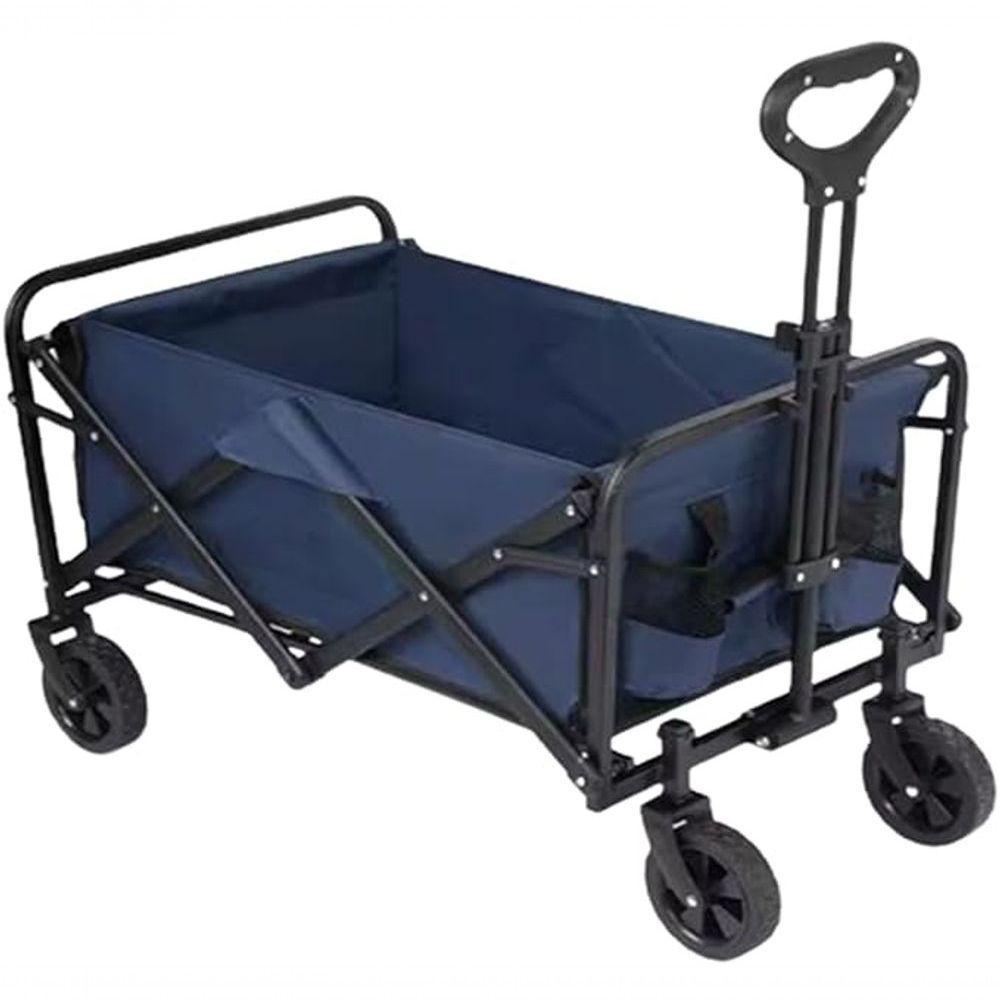 Vagão Dobrável Doméstico Rodas Aço Carrinho Transporte - 1