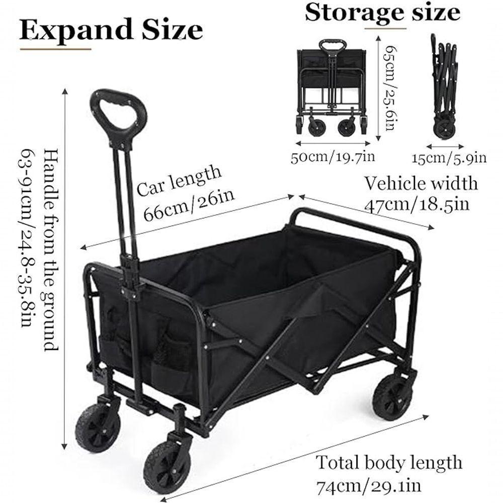 Vagão Dobrável Doméstico Rodas Aço Carrinho Transporte - 7