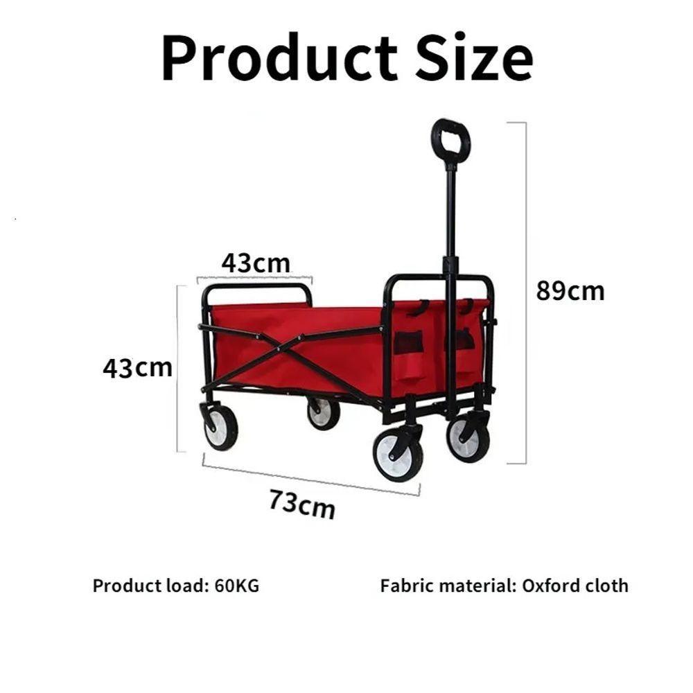 Vagão Dobrável Doméstico Rodas Aço Carrinho Transporte - 9