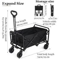 Vagão Dobrável Doméstico Rodas Aço Carrinho Transporte - 7