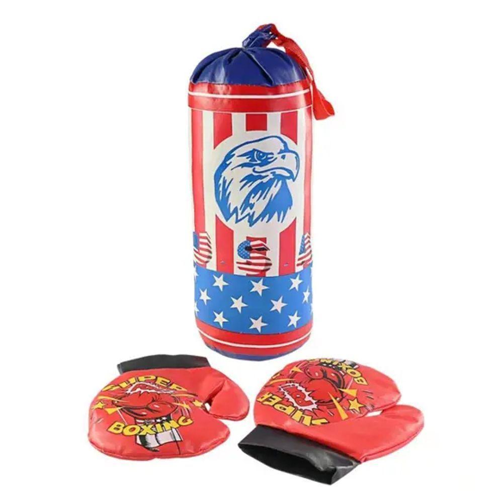 Kit Box Saco Pancada Boxe Com Luvas Brinquedo Infantil Soco - 4