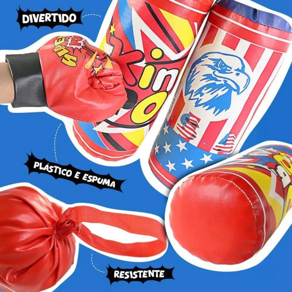 Kit Box Saco Pancada Boxe Com Luvas Brinquedo Infantil Soco - 5