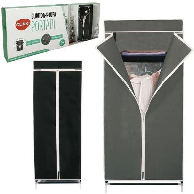 Guarda Roupa Portátil Organizador Tnt Ferro Plástico Compact