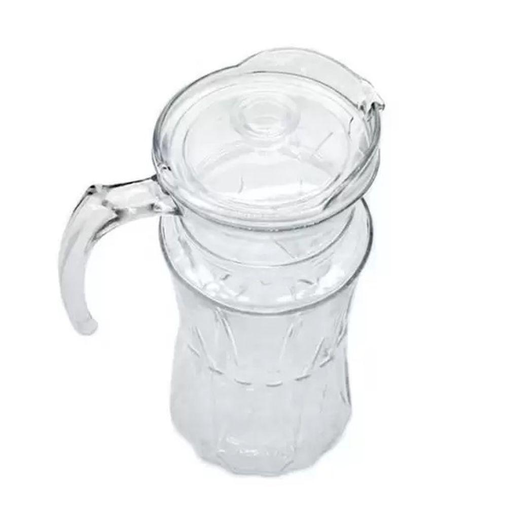 Jarra Vidro Tampa Trabalhada Relevo Suco água Refresco Chá D - 4