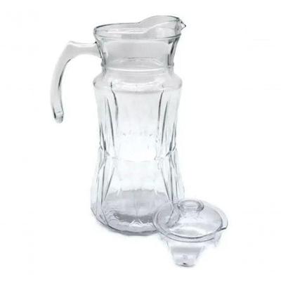 Jarra Vidro Tampa Trabalhada Relevo Suco água Refresco Chá D
