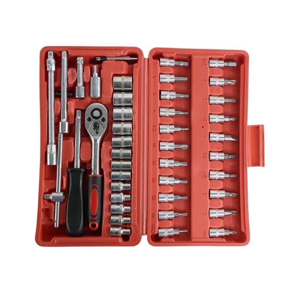 Kit Chaves 46 Peças Profissional Combinada Catraca Soquetes - 2