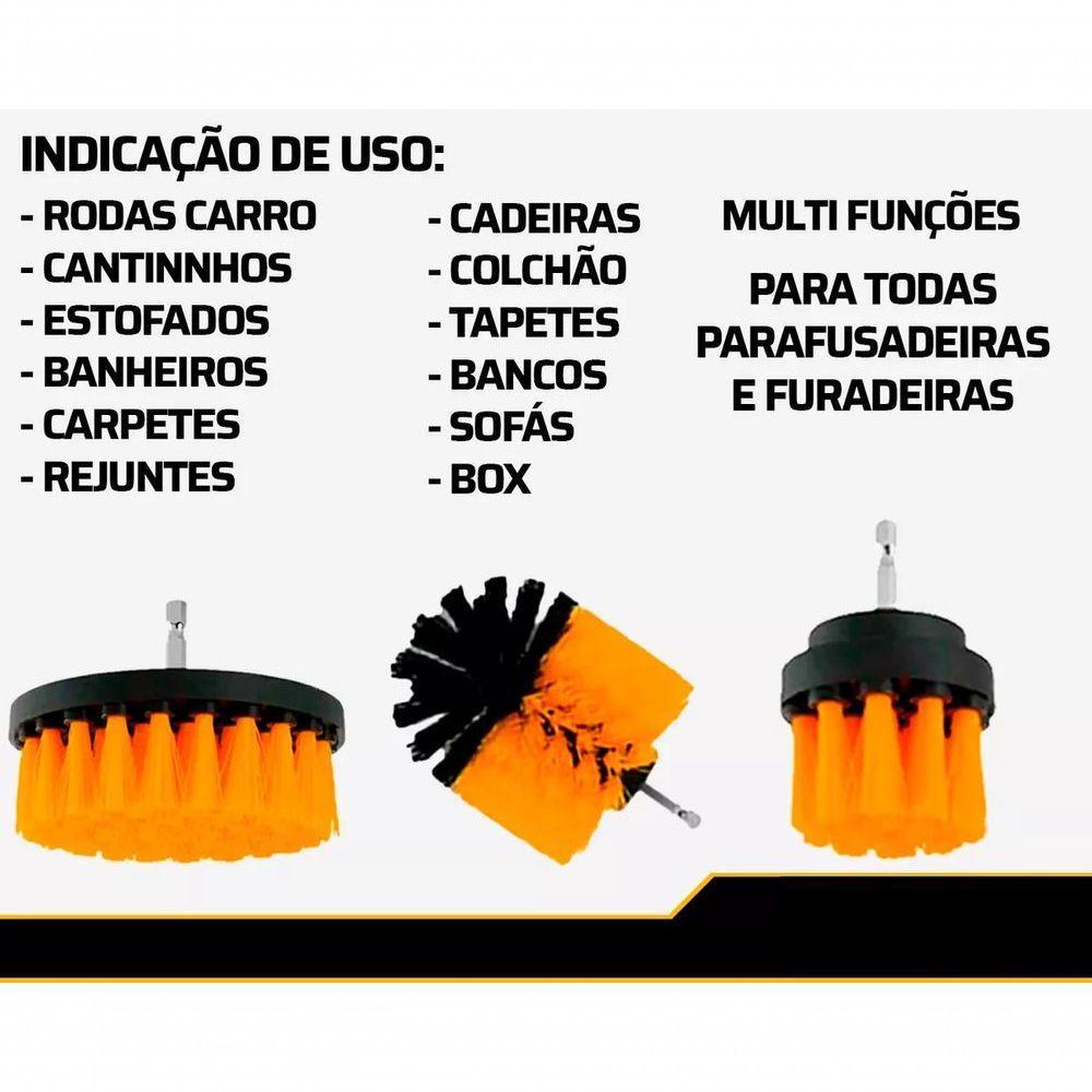 Kit Limpeza 16 Peças Escovas Esponjas Uso Furadeira Elétrica - 6