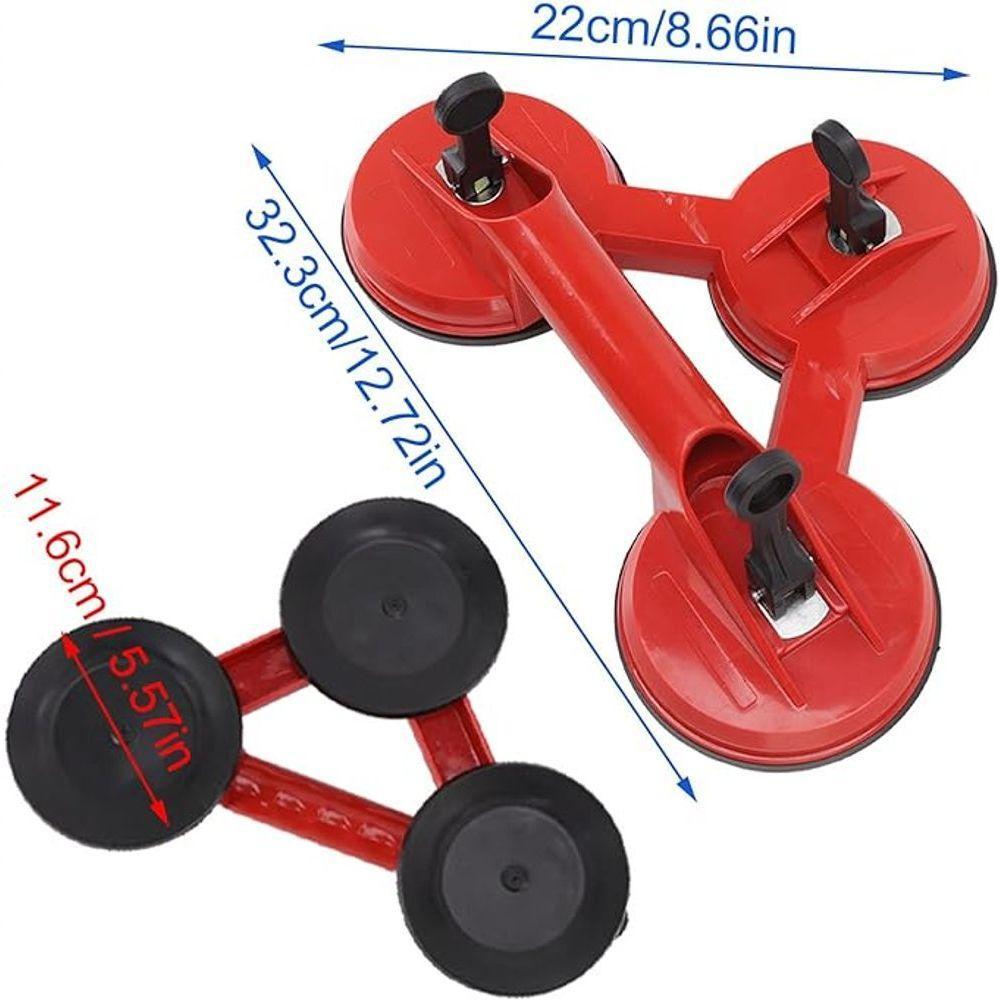 Ventosa Tripla Profissional 110mm Para Vidro Mármore Espelho - 6