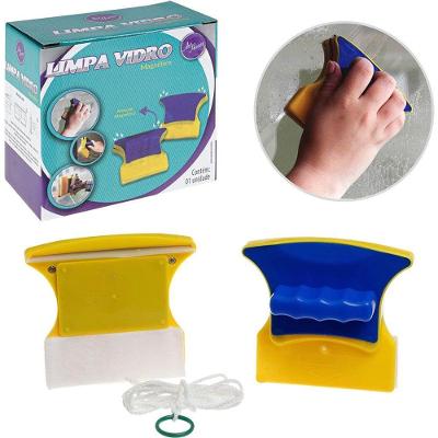Kit Limpador De Vidros Magnético Dupla Face Com Espuma E Cor