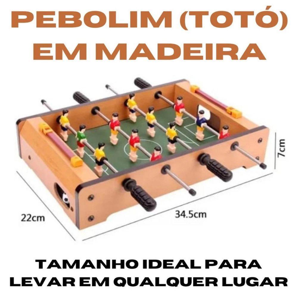 Mini Pebolim Totó Futebol Mesa Compacto Brinquedo Portátil - 1