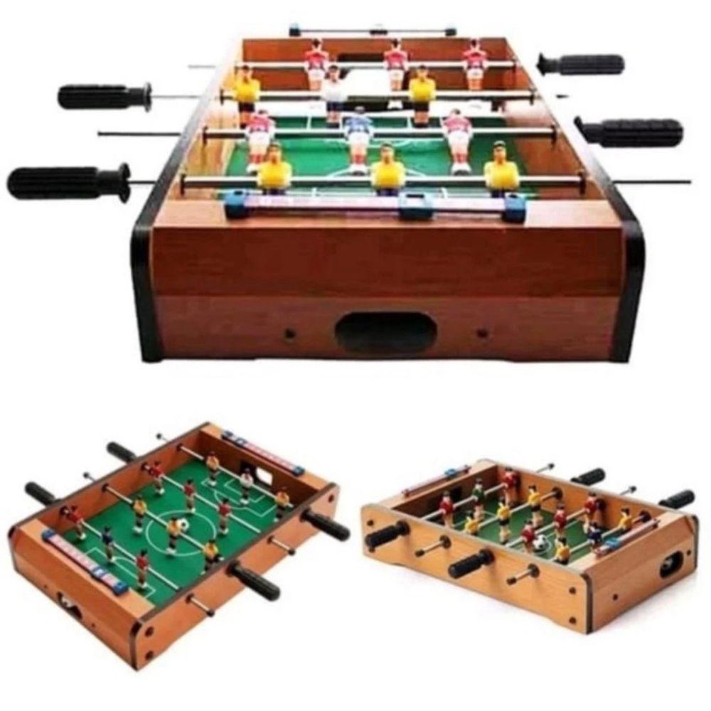 Mini Pebolim Totó Futebol Mesa Compacto Brinquedo Portátil - 6