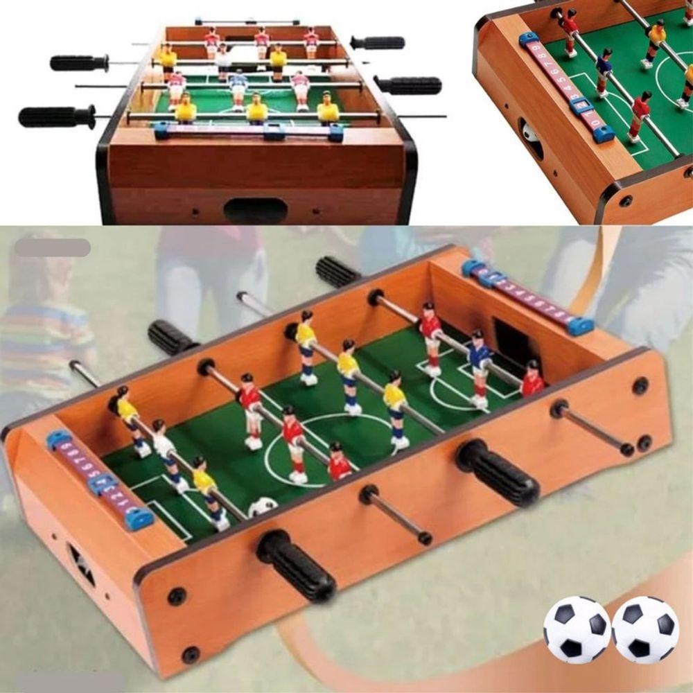 Mini Pebolim Totó Futebol Mesa Compacto Brinquedo Portátil - 7