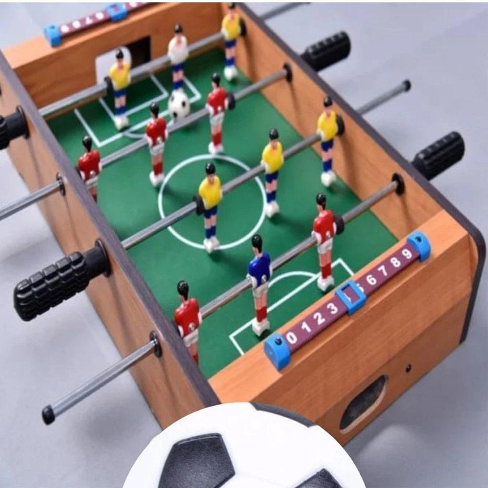 Mini Pebolim Totó Futebol Mesa Compacto Brinquedo Portátil - 9