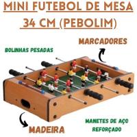 Mini Pebolim Totó Futebol Mesa Compacto Brinquedo Portátil - 5