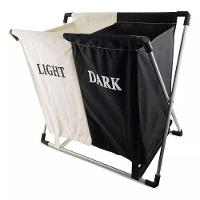 Organizador De Roupas Sujas Dobrável Com 2 Divisórias Tecido