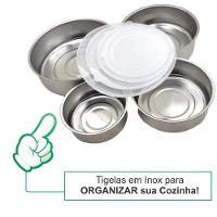 Conjunto Potes Aço Inox Tampa Hermética Tigelas 4 Peças