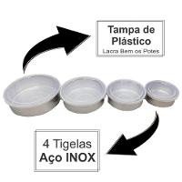 Conjunto Potes Aço Inox Tampa Hermética Tigelas 4 Peças - 5