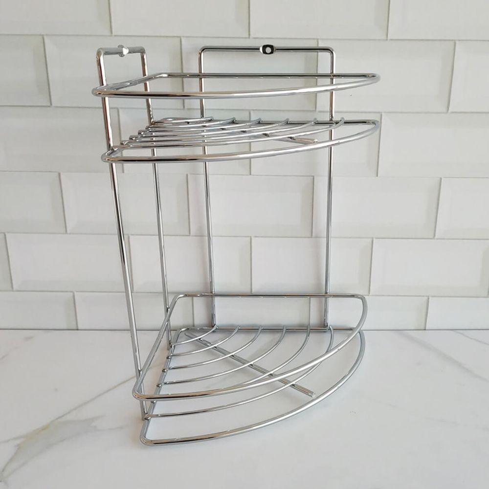 Suporte Banho Metal Cromado Organizador Shampoo Sabonete - 2