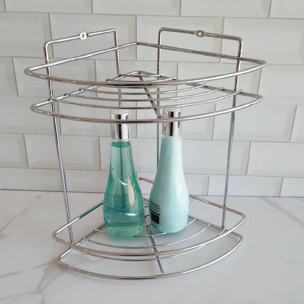 Suporte Banho Metal Cromado Organizador Shampoo Sabonete - 3