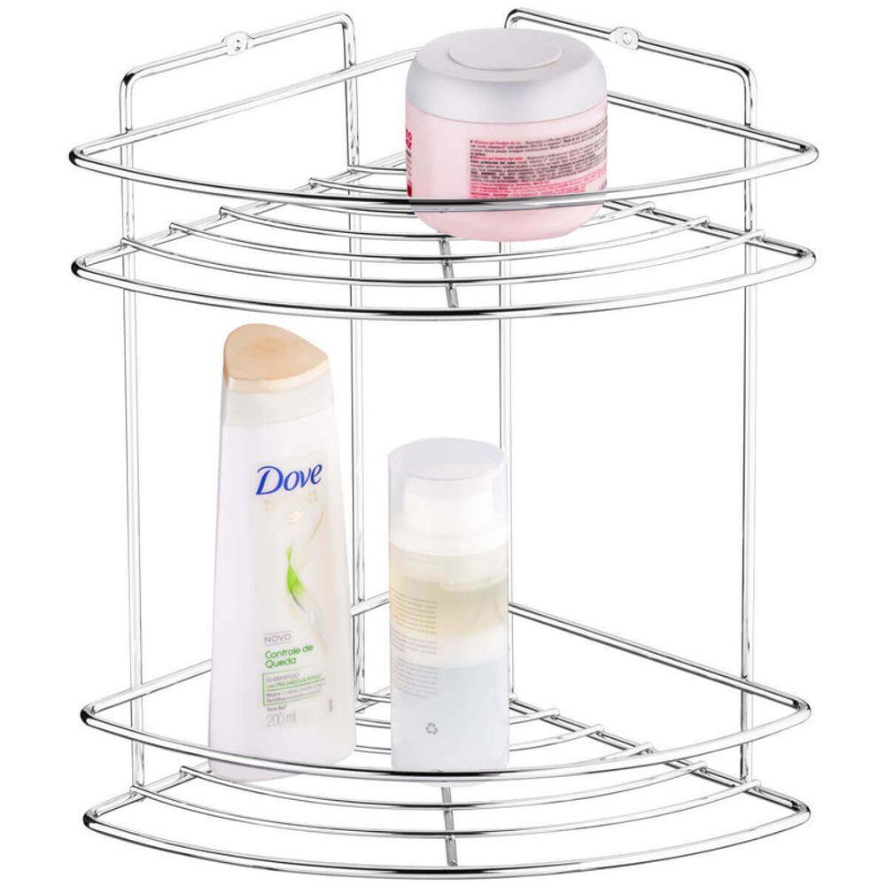 Suporte Banho Metal Cromado Organizador Shampoo Sabonete - 5