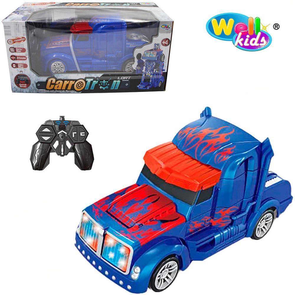 Caminhão Carreta Carro Carrinho Vira Robô Controle Remoto Tr - 1