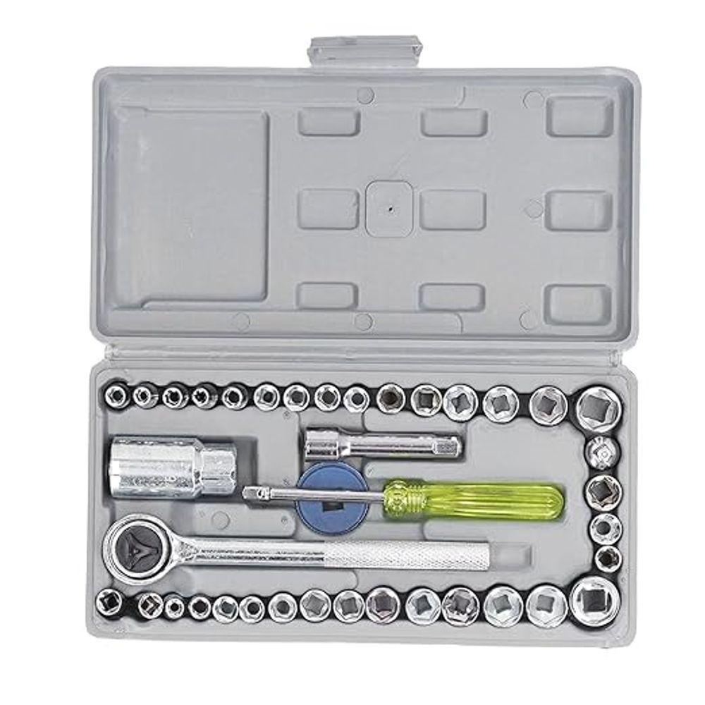 Kit Chaves Catraca Reversível Soquetes Sextavados 40 Peças M - 5