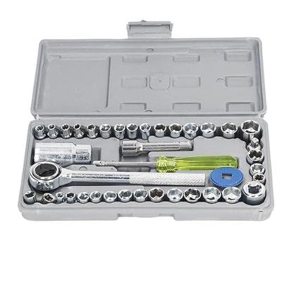 Kit Chaves Catraca Reversível Soquetes Sextavados 40 Peças M