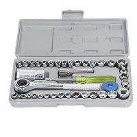 Kit Chaves Catraca Reversível Soquetes Sextavados 40 Peças M - 1