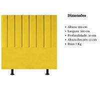 Cabeceira De Cama Solteiro Box 100 Cm Karla Carla Suede Cor:amarelo
