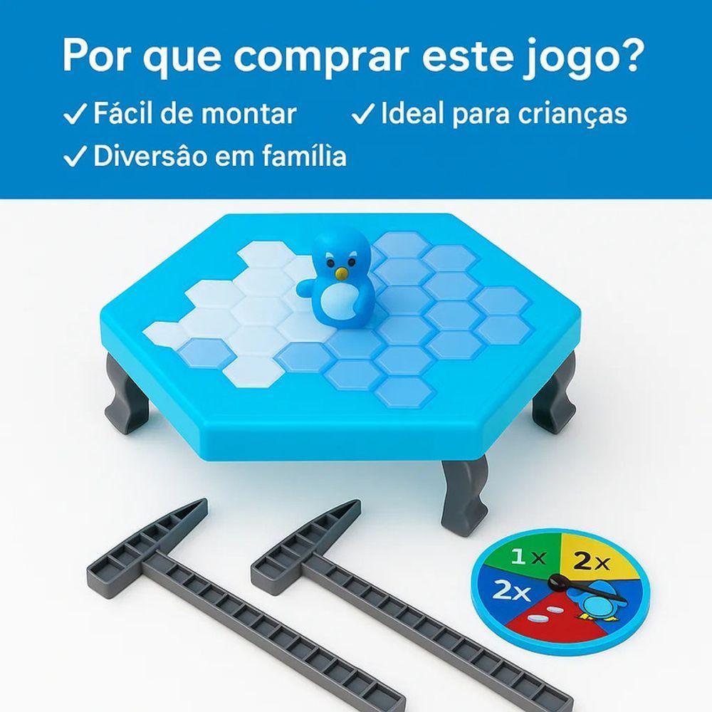 Jogo Infantil Mini Mesa Quebra Gelo Pinguim Numa Fria Brinquedo Divertido Criança - 8