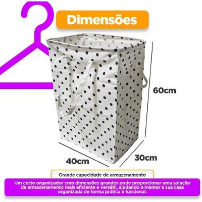 Cesto Organizador Dobrável Com Alça 60x40x30cm 72 Litros Mul