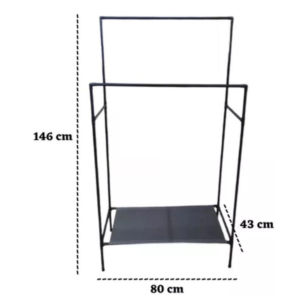 Arara Dupla Desmontável Multiuso Cabideiro Sapateira Reguláv - 2