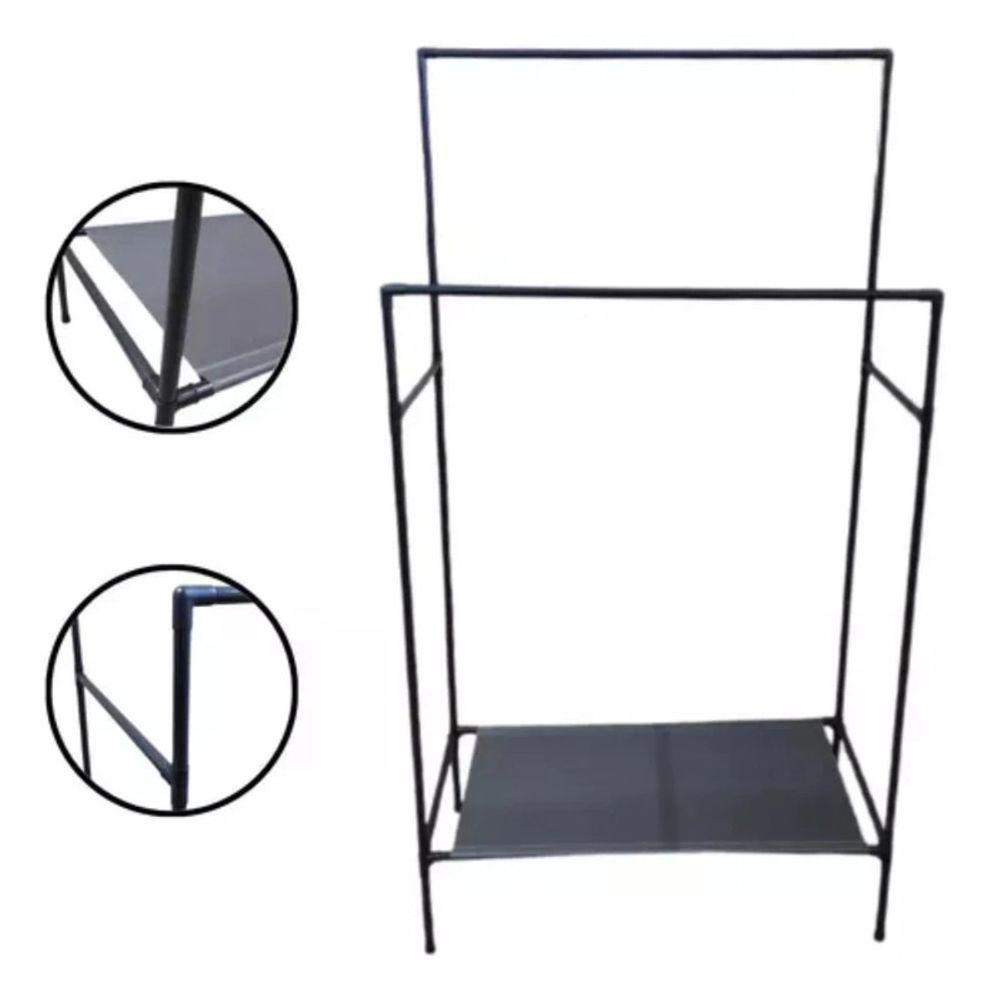 Arara Dupla Desmontável Multiuso Cabideiro Sapateira Reguláv - 5