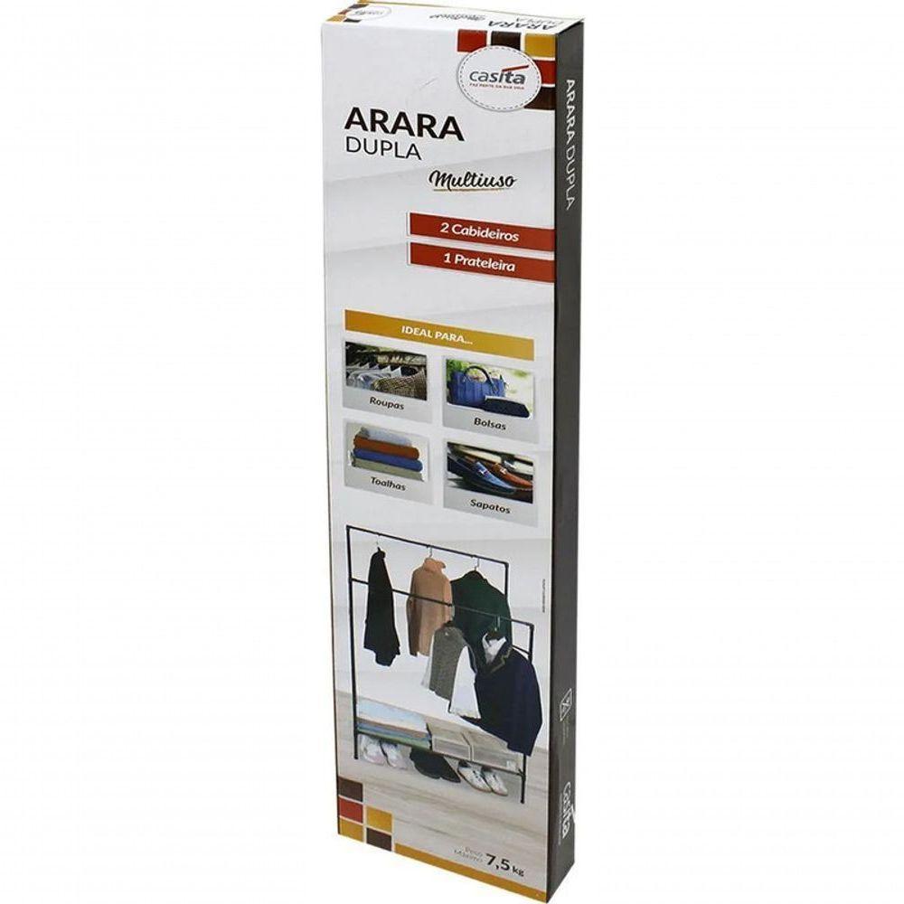Arara Dupla Desmontável Multiuso Cabideiro Sapateira Reguláv - 7