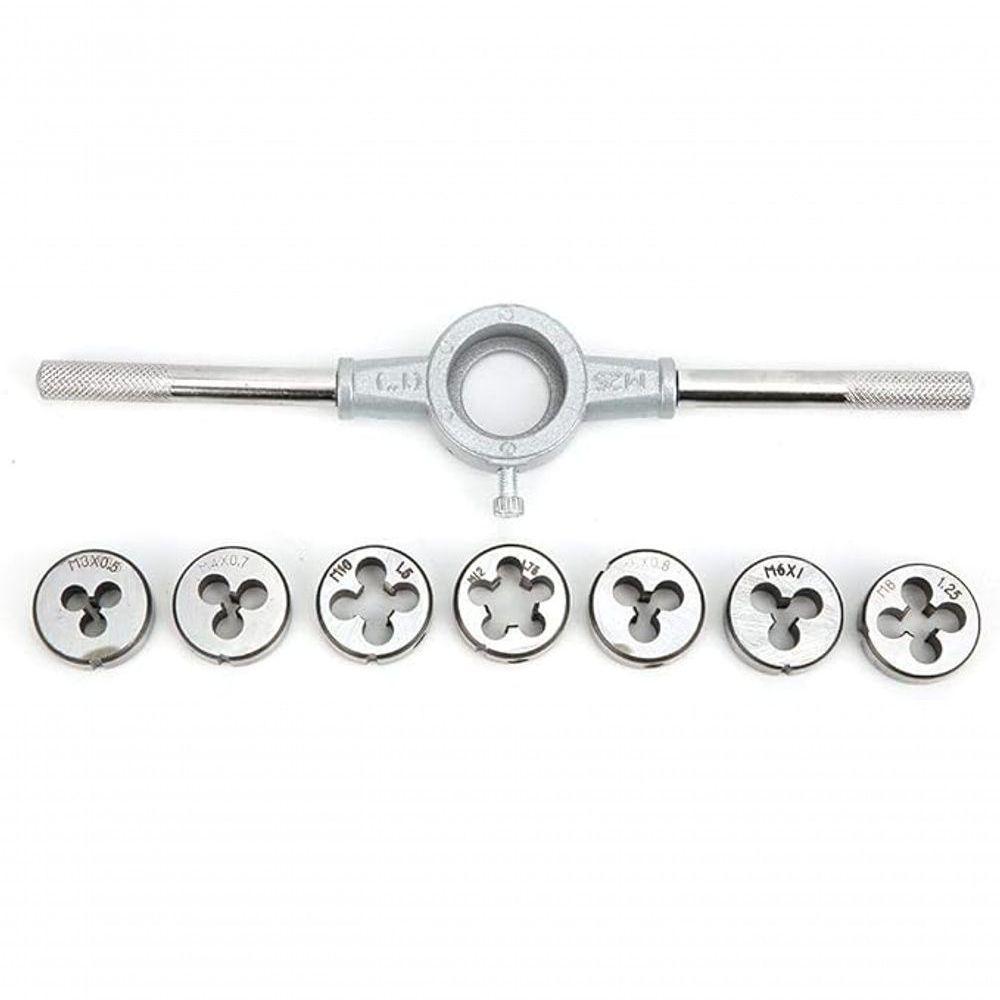 Kit Tarraxas Cossinete 8 Peças Profissional Uso Rosqueamento - 4