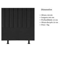 Cabeceira De Cama Solteiro Box 100 Cm Karla Carla Corino Cor:preto - 3