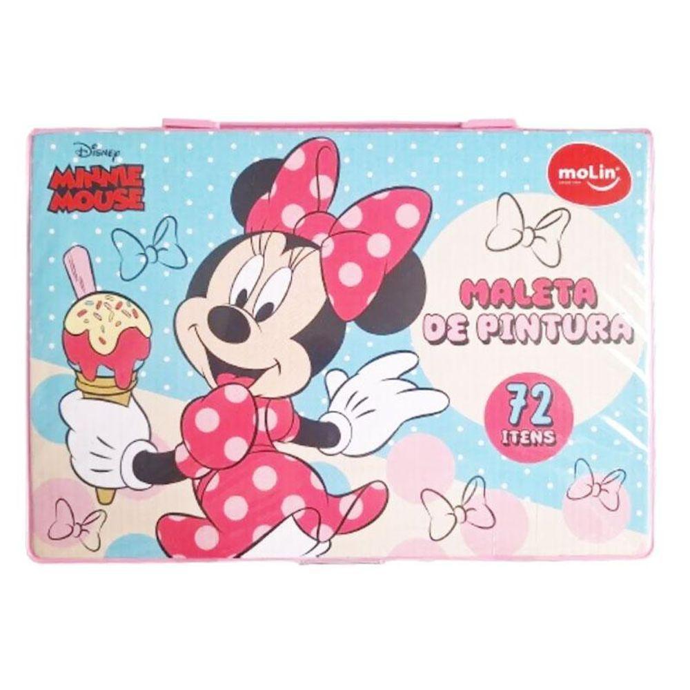 Estojo Maleta De Pintura Infantil Minnie 72 Peças Sorvete Rosa - Molin - 1