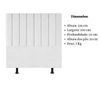 Cabeceira De Cama Solteiro Box 100 Cm Karla Carla Corino Cor:branco - 2