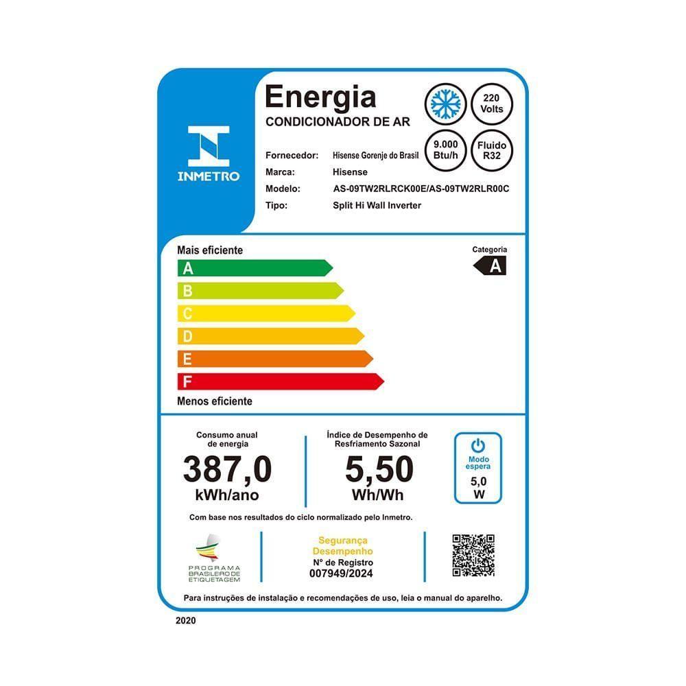 Ar Condicionado Split Hi Wall Inverter Hisense Eco Plus 9.000 BTUs Frio R-32 220V - 8