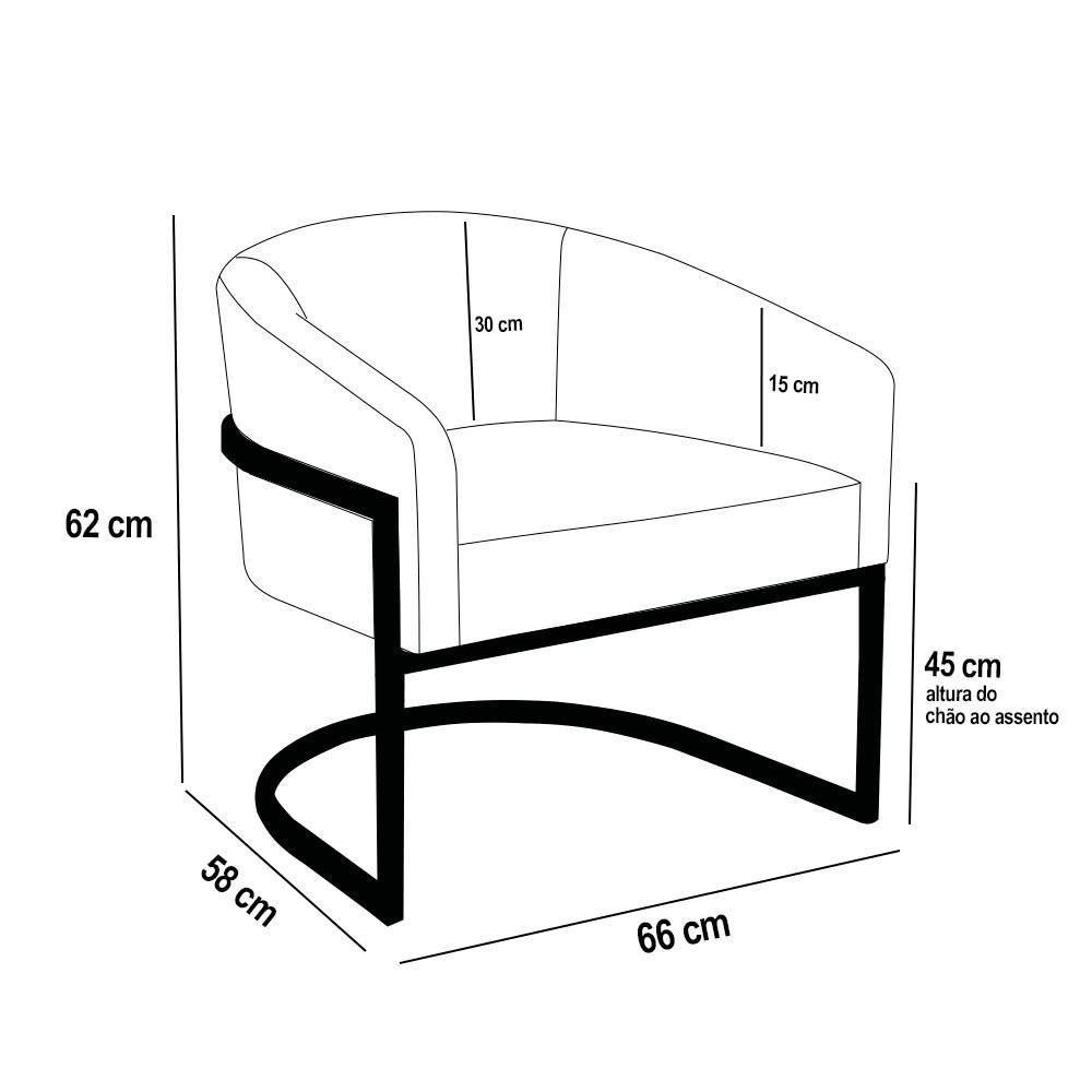 Poltrona Sala Decorativa Industrial Dourada Kit 2 Arielle Suede Cor Verde - 4