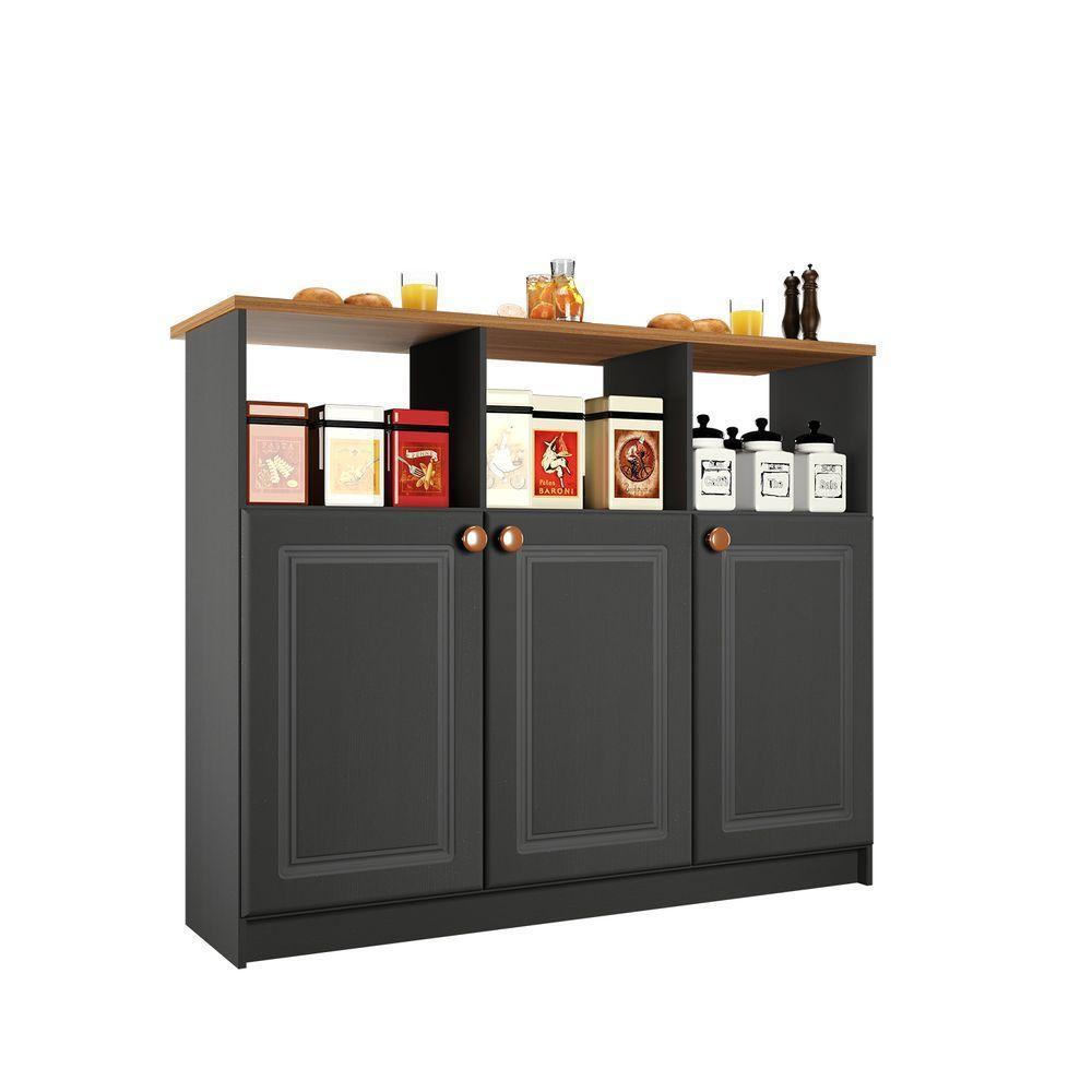 Bancada 6206 1,20 3 Portas Chumbo - Indekes - 1