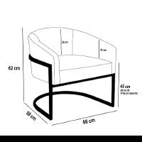 Poltrona Sala Decorativa Industrial Dourada Arielle Suede Cor Grafite
