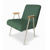 Poltrona Sala Decorativa Industrial Champanhe Kit 2 Laurita Linho Verde K01 - D'rossi - 5