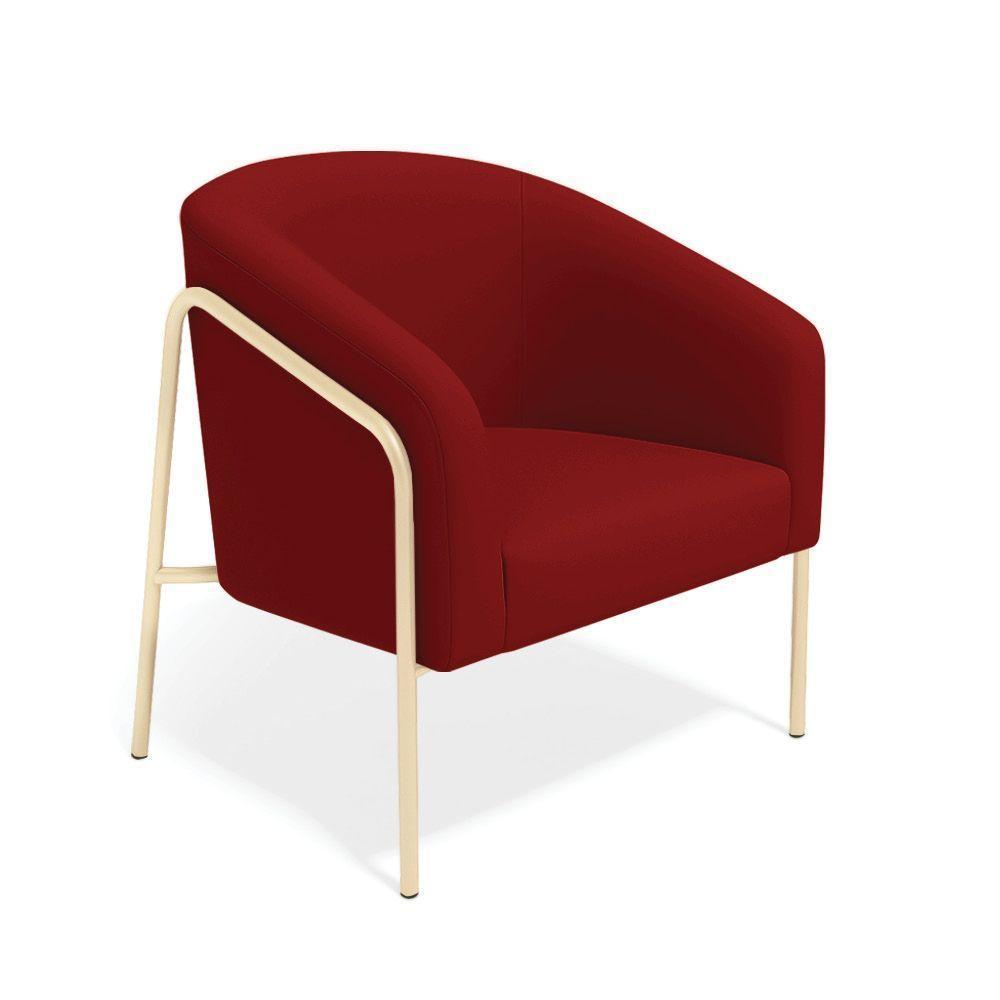 Poltrona Sala De Estar Industrial Alta Champanhe Stella Veludo Marsala D03 - D'rossi - 2