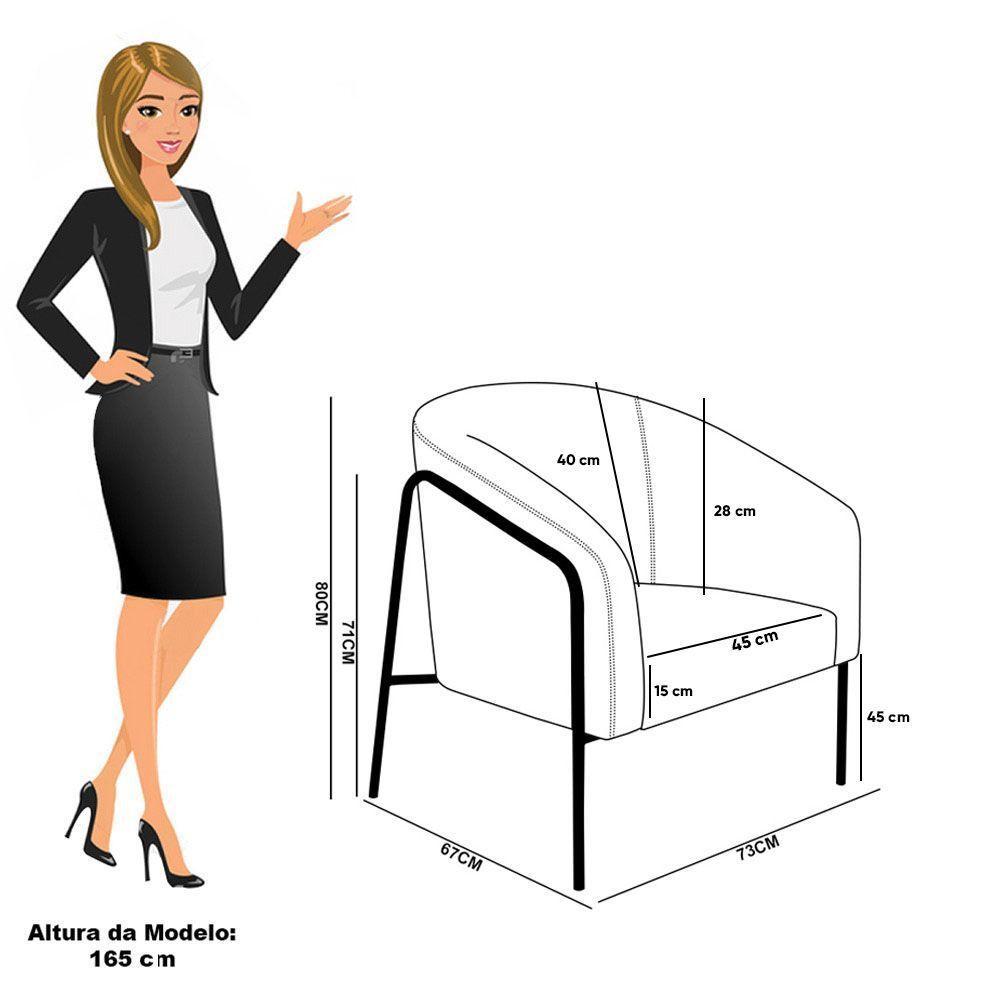 Poltrona Sala De Estar Industrial Alta Champanhe Stella Veludo Marsala D03 - D'rossi - 4