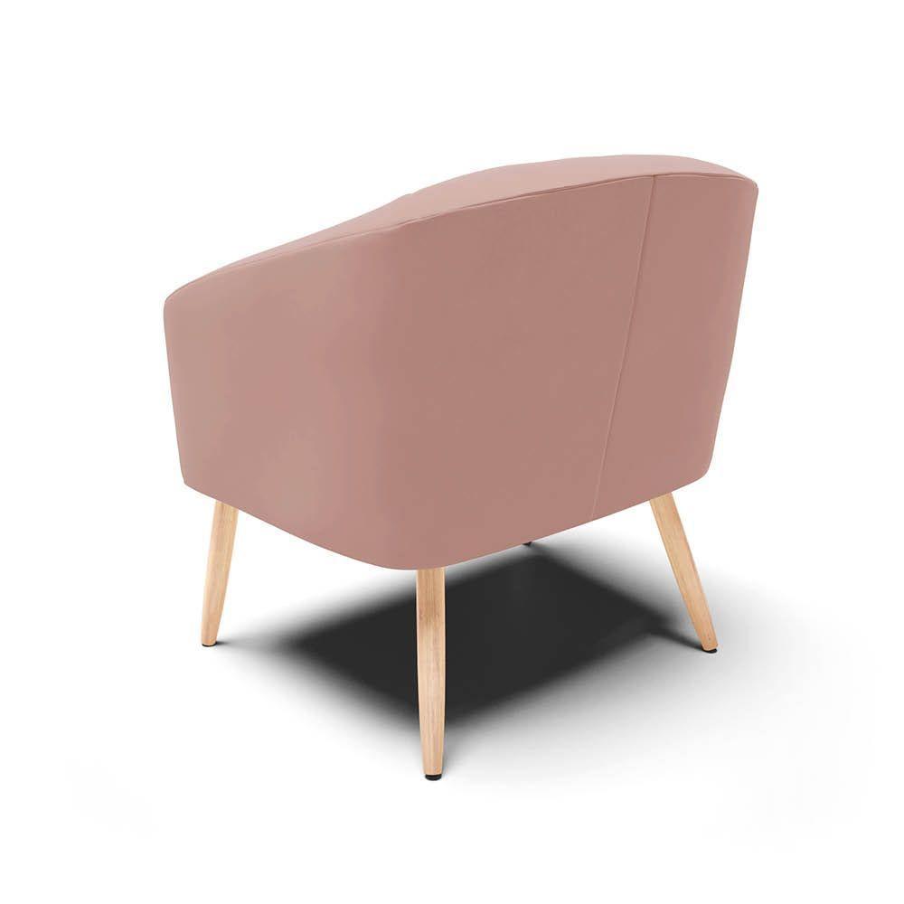 Poltrona Decorativa Pé Palito Natural Kit 2 Stella Veludo Rosê D03 - D'rossi - 8
