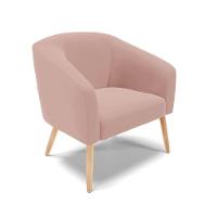 Poltrona Decorativa Pé Palito Natural Kit 2 Stella Veludo Rosê D03 - D'rossi - 5